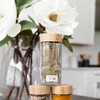Glass Spice Jars with Label, 24PK Round Bamboo Spice Jar