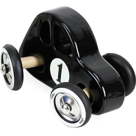 Vilac Wooden Swing Toy Racing Car, Metal and Rubber Wheels, Made in France, 14 x 9 x 8 cm, Suitable for 2 Years+, Black