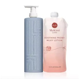 Kao MY KIREI by KAO-SOOTHING PEONY MILKY LOTION, SASHIKO BLUE, REFILL BUNDLE - NIB