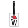 Gift Base Letter W Christmas Hat Visual Luggage Tag with