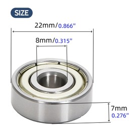 HAISHANG 4 pcs 608ZZ Deep Groove Ball Bearings, 8mm x 22mm x 7mm Double Metal Shielded Chrome Steel Bearings for Skateboards,Scooters,Machine Tool