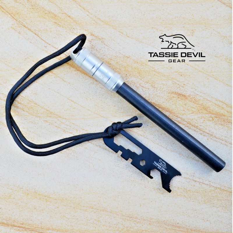 SCORPCO Ferrocerium Ferro Rod Flint Fire Starter Waterproof Aluminium +