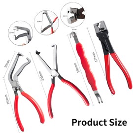 4 Pieces Electrical Disconnect Pliers for Cars, Automotive Electrical Plug Connector Disconnect Tool and Connector Separator and Hose Clamp Pliers