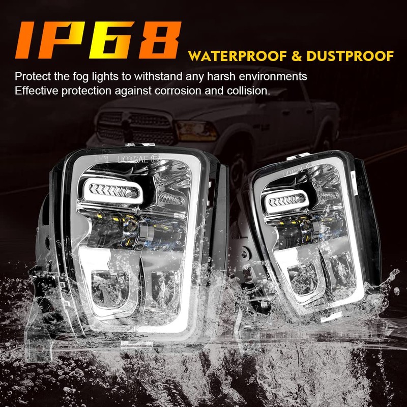 Atubeix Ram 1500 LED Fog Lights 2013-2018 New Version fog