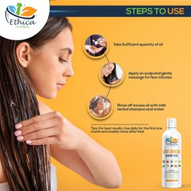 Ethica Herbal Kera bringha Hair Oil 100 ml with Bhringraj and Aloe Vera, Natural hair Oil for Hair Fall Control, Growth & Breakage with Coconut Oil, Fenugreek and Amalika,