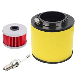 AHL Air Filter with Oil Filter Spark Plug set for Honda Foreman 450 TRX450S 4x4 S 1998-2001/Foreman 450 TRX450FM 4x4 S 2002-2004 17254-HC5-900 15412-HM5-A10 15412-HM5-010