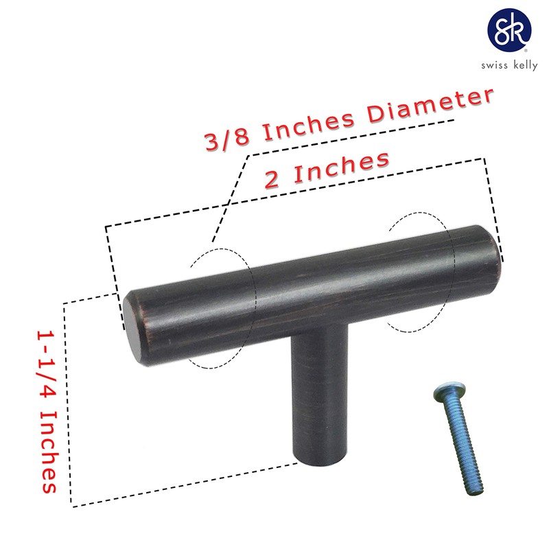 (1 Piece, L: 2 Inch) Swiss Kelly Hardware Oil Rubbed