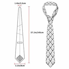 Yakuna Deer Head Mens Tie Moose Antler Reindeer Animal Face Men's Neckties Festival Gift for Boys Teens Men