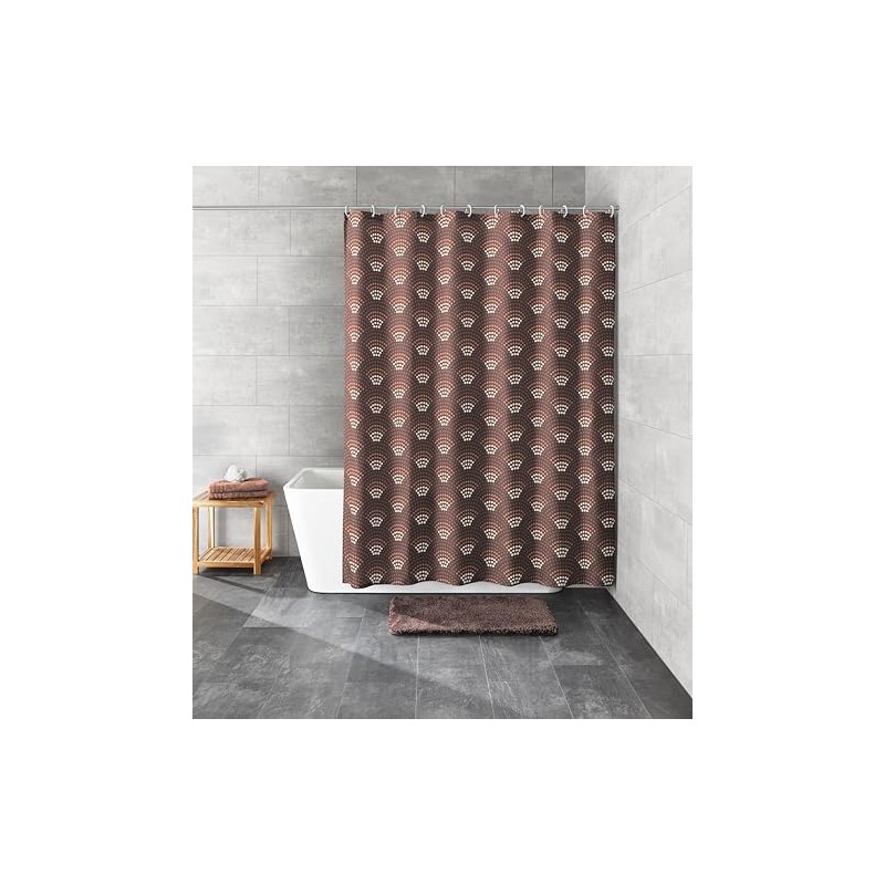 Kleine Wolke Shower Curtain, Polyester, Walnut Brown, 180 x 200