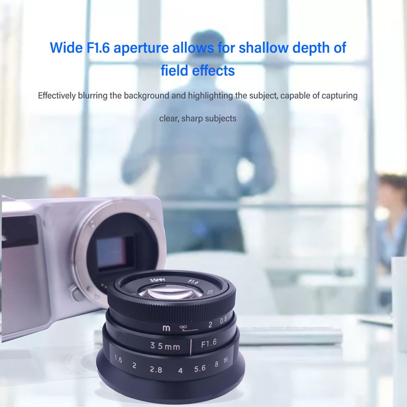 35mm F1.6 Large Aperture Manual Focus Fixed Prime Lens Wide