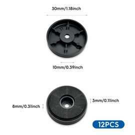 Speaker Shock Absorber Feet, 30 x 8 mm Speaker Insulation Pad, Non-Slip Rubber Damper, for Audio, Speakers, Subwoofer, Home Theatre, HiFi Devices (Black)