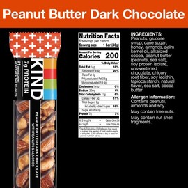 KIND Nut Bars, Peanut Butter Dark Chocolate, Healthy Snacks, Gluten Free, 8g Protein, 36 Count