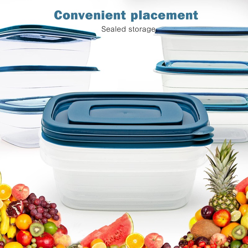 EFISH 10PCS Rectangle Plastic Portion Box Sets with Lids.Food Storage