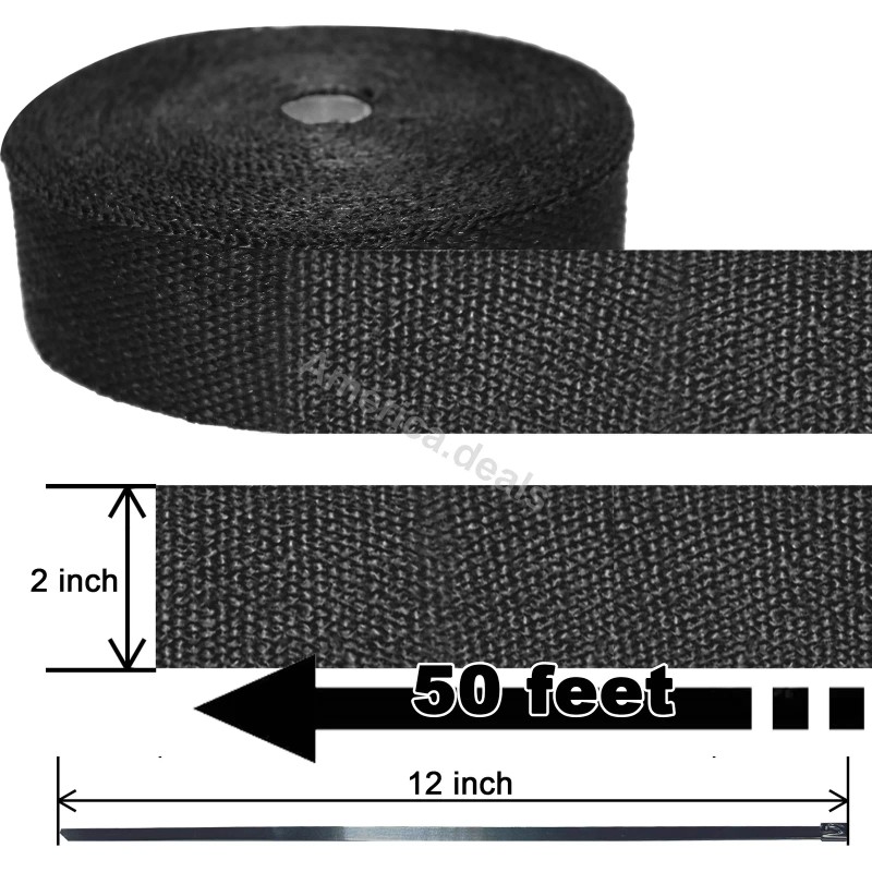 AD 2 Pack 1200˚F Withstand 50ft 2" Black Titanium Exhaust