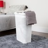 Mind Reader 40L Slim Laundry Hamper, Clothes Basket, Lid, Wicker