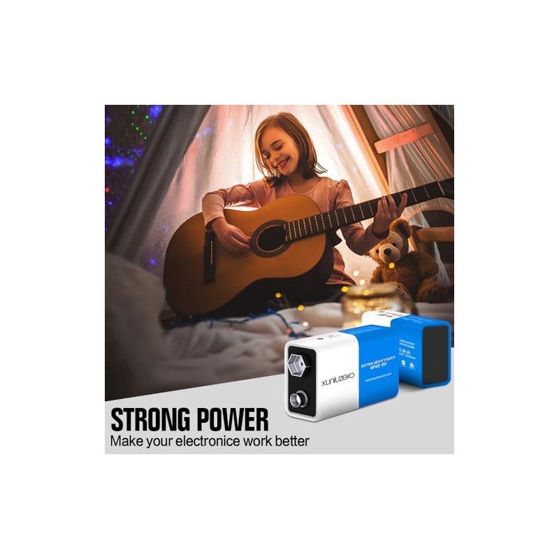 9V Batteries 6F22 Square Battery (4 Pack) for Smoke Detector