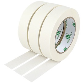 BOMEI PACK Masking Tape, 1.0 x 166.4 ft (25 mm x 50 m) Tape, 3 Rolls Set, White, Easy to Write, Easy to Remove, Temporary Fastening Tape for Automobile Painting (White)