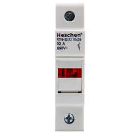 Heschen 5pcs RT18-32X 32A AC690V 1 Pole DIN Rail Mount Cylinder Fuse Holder Socket for RT18 RO15 10x38mm Fuse CE UL Listed