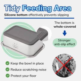 PEDAY 2.64 Gallon Extra Large Dog Water Bowl, 18/8 Human Grade Stainless Steel - Silver Nonslip