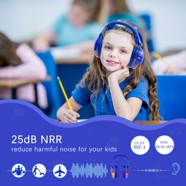 ZOHAN EM030 Kids Ear Protection, Noise Cancelling Headphones Ear Muffs for Autism Sensory, Safety Noise Reduction Hearing Protection for Monster Truck/Concerts/Fireworks/Air Shows