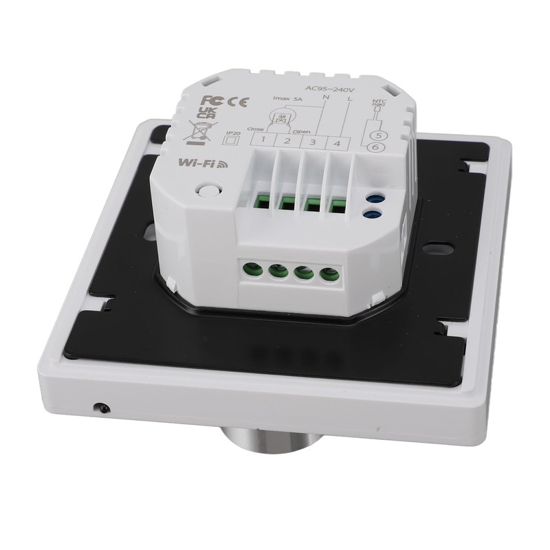 Smart Digital Thermostat 5A AC 95‑240V IP20 White Adjustable Backlight