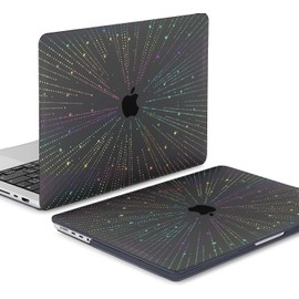 KEROM Clear Black Case for MacBook Pro 13 inch 2022-2016 M2 M1 A2338 A2289 A2251 A2159 A1989 A1706, MacBook Pro 13 inch Clear Case with Design, Plastic Hard Shell Case & Keyboard Cover, Line