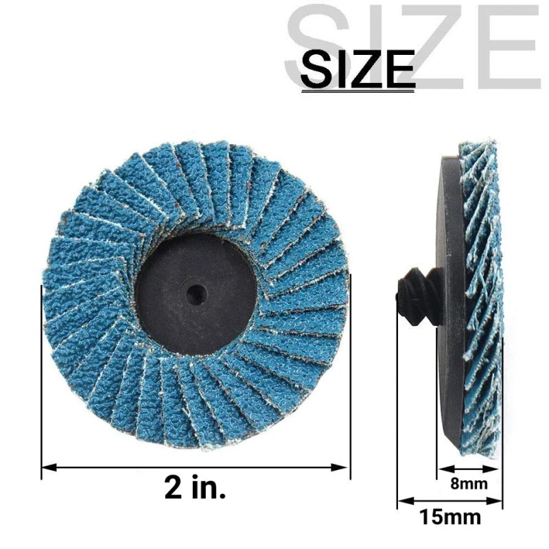 10Pcs 2-Inch Zirconia Roll Lock Die Grinder Drill Flap Disc