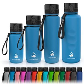 Coolrhino Water Bottle 350 Ml, 650 Ml, 1 L, 1.5 L for Sports, Outdoors, School, Fitness & Children - Leak-Proof and BPA Free Water Bottle for Bicycle, blue, 350ml