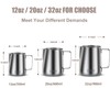 Milk Frothing Pitcher, 20oz Espresso Steaming Pitchers Stainless Steel Cappuccino