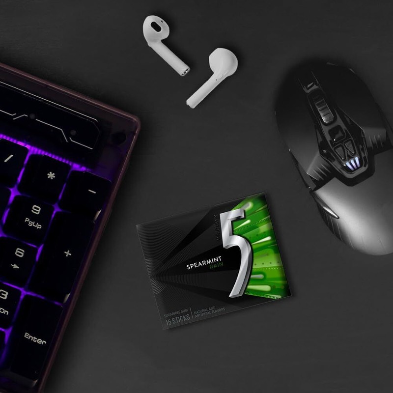 5 Gum Spearmint Rain Sugarfree Chewing Gum 15 Count Pack