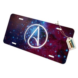 Graphics and More Atheist Atheism Symbol in Space Novelty Metal Vanity Tag License Plate