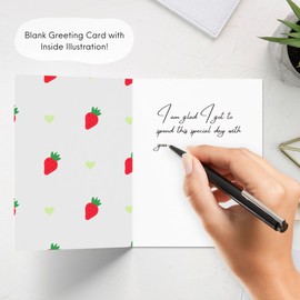 Cute Thank You Card, Thank U Greeting Note Card for Business, Teacher, Wedding, Birthday, Baby Shower, Blank Inside (Thank you Berry Beary Much)