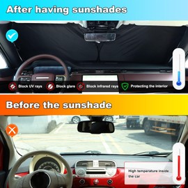 Heutamo Car Windshield Sun Shade Compatible with Land Rover Range Rover Sport 2023 2024, Reflective Sunshade Protector, Automotive Interior Sun Protection Accessory