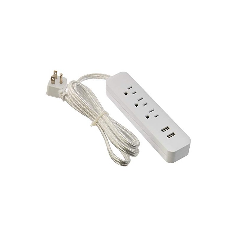 GLOBE ELECTRIC 78297 6' White Extension Cord/Strip
