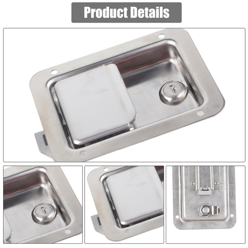 Flush Mount Paddle Door Latch 141mm/5.6inch - 304 Stainless Steel