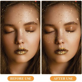 Glitter Pecas Cara Tatuaje, Tatuajes Temporales Pecas de Glitter para la Cara, 6pcs Gold Sparkle Pecas, Cara Glitter Parches de Maquillaje