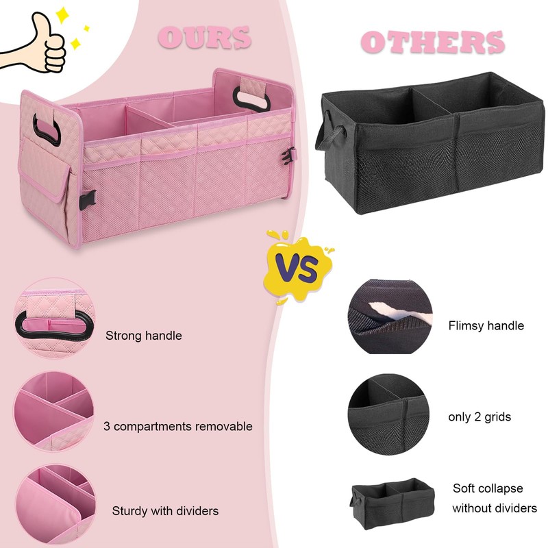 JiatuA Car Trunk Organizer for SUV, Car Storage Organizer Collapsible