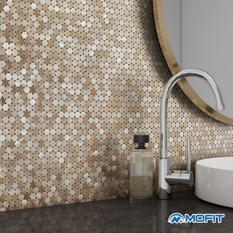 M MOFIT Small Penny Round Peel and Stick Backsplash Tile