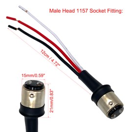 2 Pcs 1157 Led Bulb Socket Adapters, 1157 BAY15D Male Wire Harness Extension Socket Adapter for Car Trucks Headlight Tail Light Turn Signal Light Retrofit