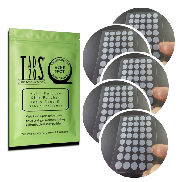 [200] SMALL [Tea Tree] Acne Dot Pimple Patches, 8mm FACE Spot Dots, Mask Acne, MASKNE, Cystic Acne, Hydrocolloid Acne Treatment