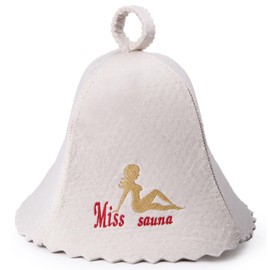 Wool Sauna Hat for Women Miss Sauna Protect Hair - Banya Hat for Men - Felt Wool 100% Natural - Sauna Hair Protector