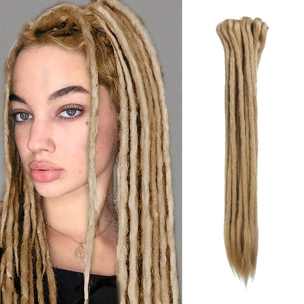 20 Inch 10 Pieces/Pack Locs Extensions Hair Double Ended Dreadlock Extensions Handmade Synthetic Dreads Crochet Braiding Hair