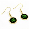 Dachshund St Patrick's Day Drop Dangle Earring, Gold