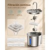 Fuente de Agua para Gato de 2.2L, 6 Filtros Bebedero