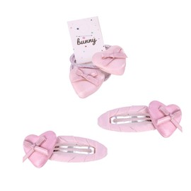 Hair Clips of Women, Boutique Lovely Pearl Bowknot Cloth Barrettes, No Slip Hair Clips for Women Birthday Prom Cosplay Party (pink Bowknot 4pcs)