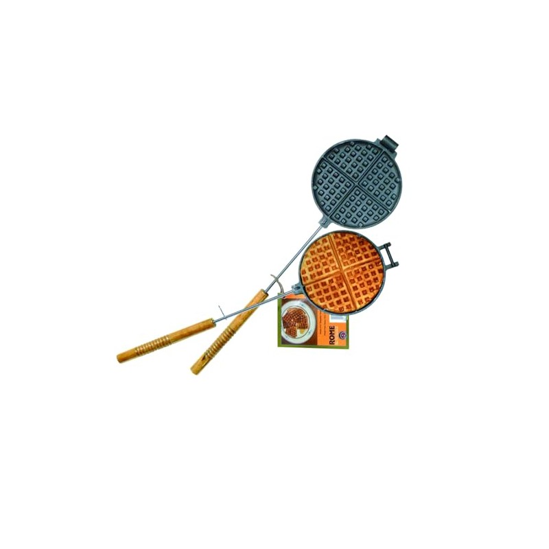 ROME Chuckwagon Cast Iron Waffle Iron For BBQ Grill and