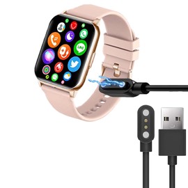 Blueshaweu Magnetisches Ladegerät, kompatibel mit Kitumtek L55, magnetisch, USB-Ladegerät, 3,3 m, kompatibel mit Kitumtek L55/ANMI L55 1,96 Zoll Smartwatch (Schwarz und Schwarz)