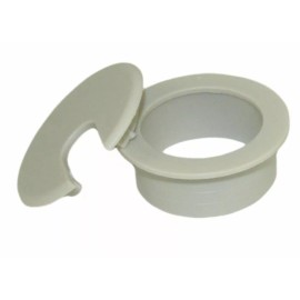 My Cable Mart 1 1/2inch CUT-HOLE Light Gray Round Wire Management Grommet with Removable Lid