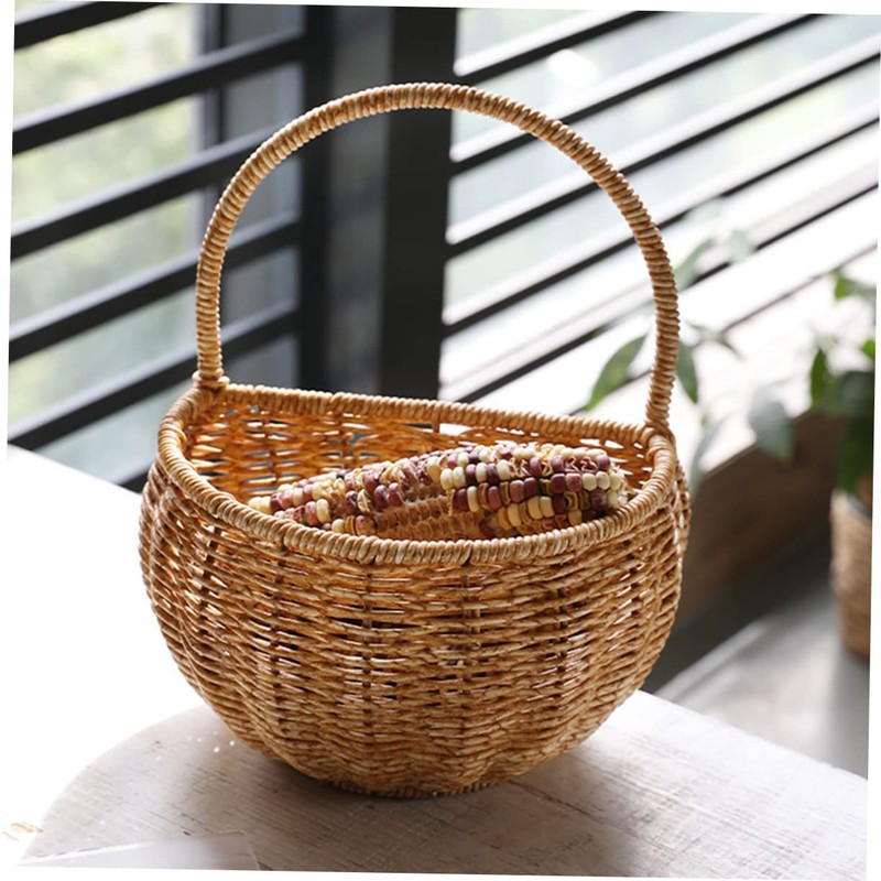 KOMBIUDA Countryside Decorative Basket Hanging Egg Container Plastic Storage Tight