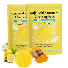 Shefave Turmeric Kojic Acid Pads, 120PCS Kojic Säure Cleansing Pads, Peeling Kojisäure & Kurkuma Cleansing Pads, Verbessern Sie stumpfe Haut/Gleichgewicht zwischen Öl und Wasser der Haut